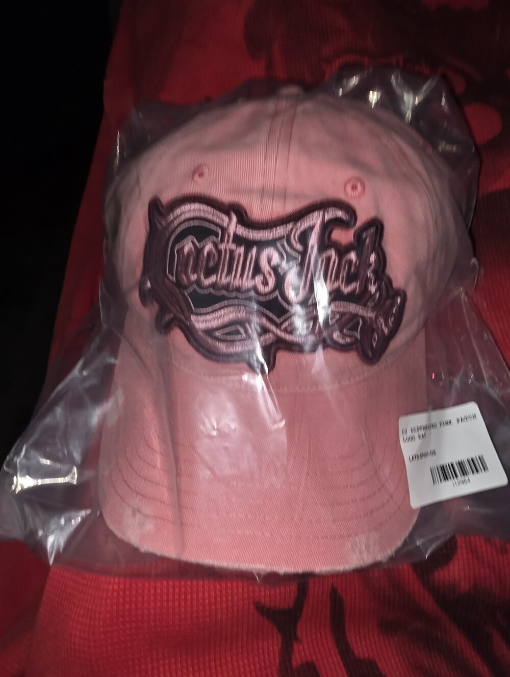 Cactus Jack Distress Pink Embroidered Baseball Cap Hat One Size Casual